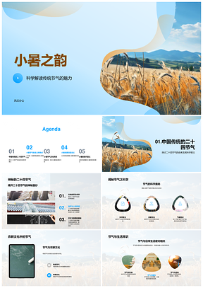 2025小暑科学解读农耕文化习俗与生活哲学PPT模板