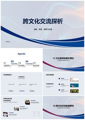 跨文化差异全球挑战机遇交流策略尊重理解PPT模板
