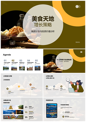 美食天地高端餐饮融资风控增长策略投资回报PPT模板