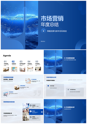 2025市场营销年度策略效果总结市场环境变化挑战应对新年目标规划PPT模板