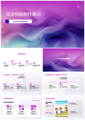 毕业季学生会相册制作流程设计活动成长印刷出版PPT模板