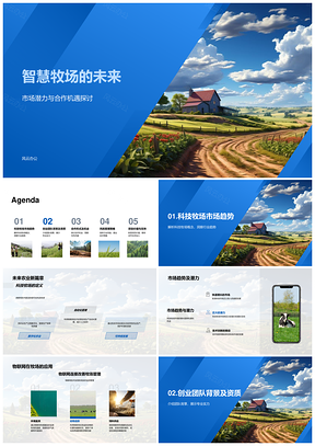 智慧牧场科技合作物联网实力前景PPT模板
