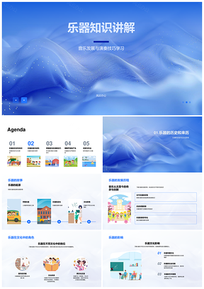 乐器知识讲解起源发展史PPT模板