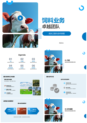 饲料团队能力合作双提升成果显著总结PPT模板