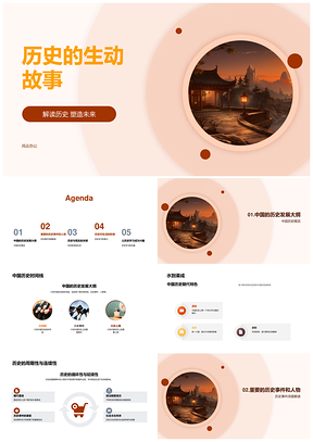 中国历史故事解读历史塑造未来PPT模板