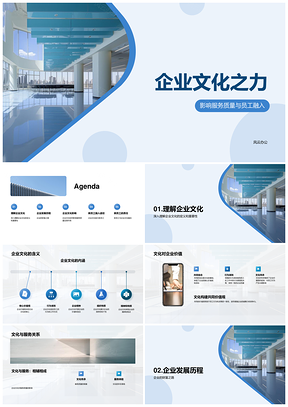 企业文化提升服务质量员工融入助企业发展PPT模板