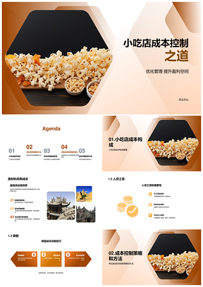 小吃店成本控制策略财务经理竞聘述职PPT模板