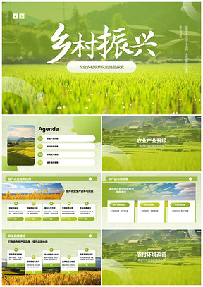 乡村农业现代化振兴与产业融合发展PPT模板