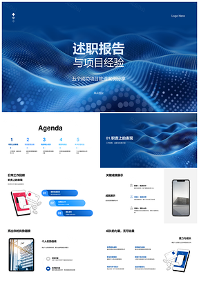 2025述职报告项目经验成功管理职责成就优势贡献热情PPT模板
