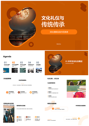 中华礼仪传承与素养社交互动PPT模板