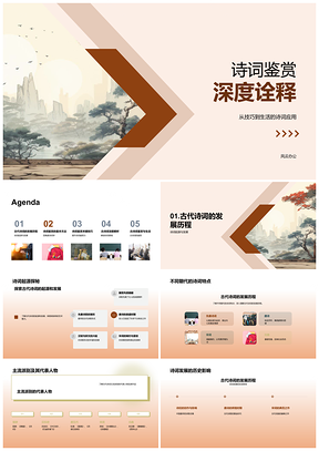 2025古代诗词起源发展历代多维鉴赏析PPT模板