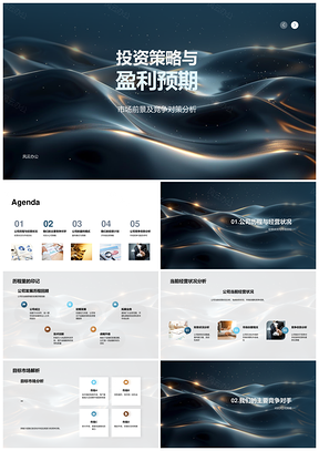公司投资策略盈利预期与X竞对市场前景分析PPT模板