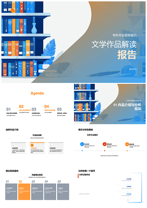 专科毕业答辩文学作品多维解析与主题语言分析PPT模板