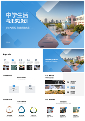 中学生活未来探索成长与校园发展PPT模板