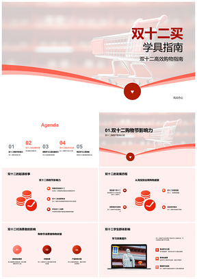 2025双十二学生学具购物节优惠指南PPT模板