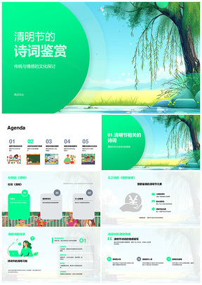 清明诗词赏析杜牧王之涣传统习俗情感解析PPT模板