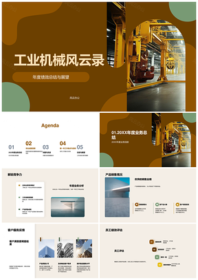 2025工业机械年度绩效业务总结与产品服务展望PPT模板
