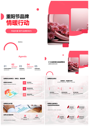品牌重阳情暖公益责任行动菊香PPT模板