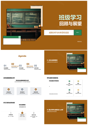 2025班级学习回顾成绩分析目标设定方法习惯反思PPT模板