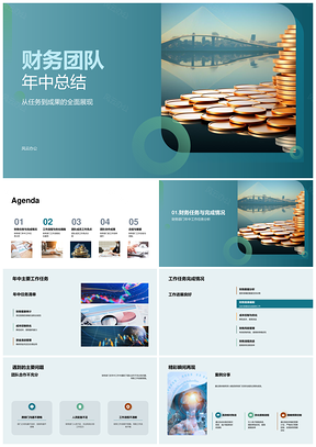 2025财务团队年中工作总结任务流程优化协作成果PPT模板