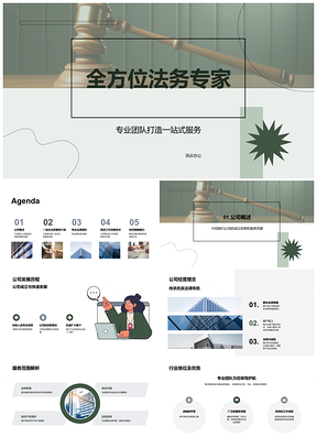 法务专家一站式诉讼合同咨询专业高效法槌PPT模板