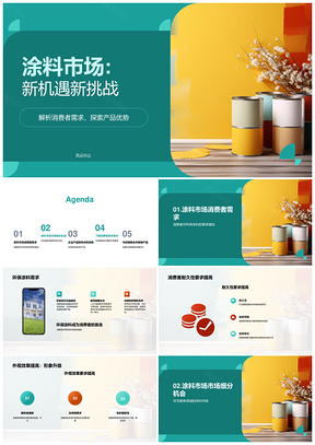 涂料市场环保耐久美观需求多领域应用PPT模板