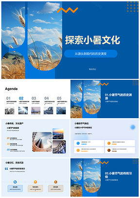 小暑节气文化历史演变及习俗农事PPT模板