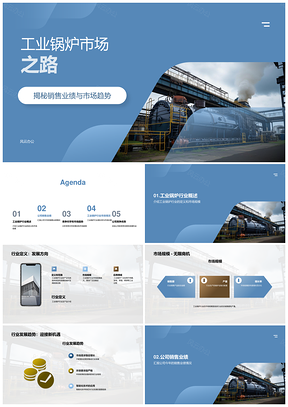 工业锅炉行业年终总结销售业绩市场份额趋势PPT模板