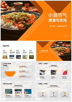 2025小满节气传统美食绿豆汤馒头文化传承PPT模板