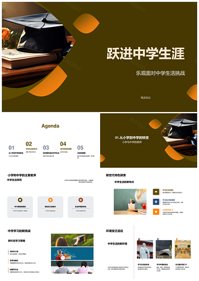 中学新生适应挑战学习生活平衡策略PPT模板