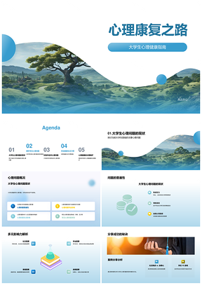 2025大学生心理问题识别疏导与康复之路PPT模板