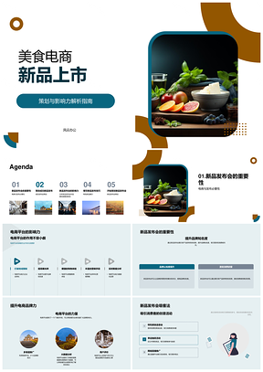 2025美食电商新品活动提升品牌销量PPT模板