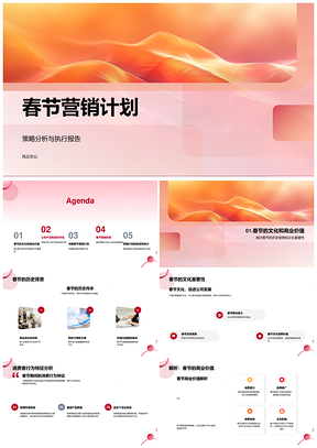 春节营销策略消费行为市场产品价值分析PPT模板