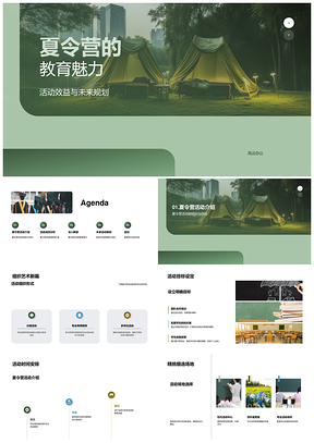 夏令营研学协作帐篷安全家长教育意义PPT模板