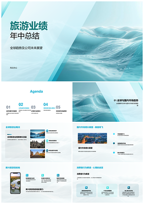 2025全球国内旅游业绩增长市场策略年中总结PPT模板