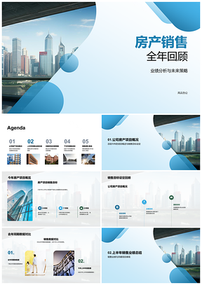 2025房产销售年度业绩分析未来策略目标PPT模板