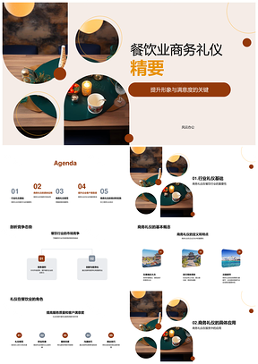 餐饮商务礼仪培训提升服务形象与满意度PPT模板