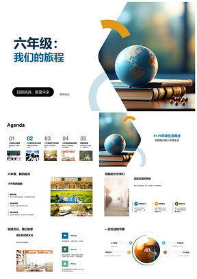 六年级学习挑战竞赛运动会成长旅程PPT模板