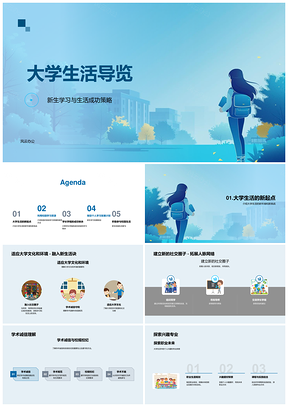 大学生活新生学习社交学术诚信图书馆实验室导览PPT模板