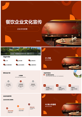 餐饮企业文化宣传招聘核心价值服务理念PPT模板