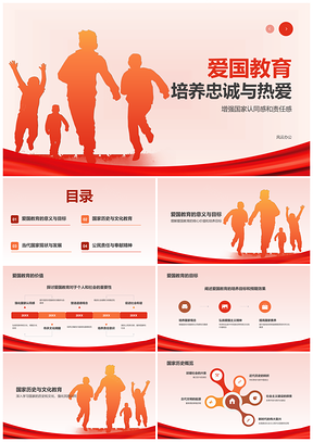爱国教育民族自豪责任感培训热爱观念PPT模板