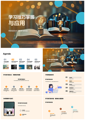 高效学习技巧分散深度学习自我测验习惯目标效率PPT模板