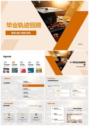毕业帽学术成就活动情谊师生成长职业发展PPT模板