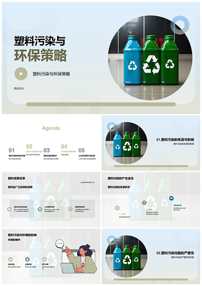 塑料污染环保策略保护海洋生态野生动物PPT模板