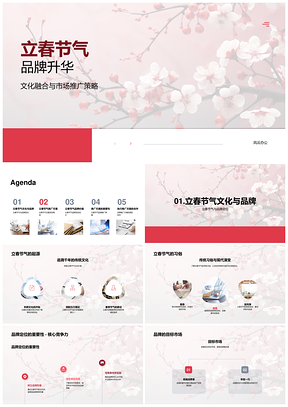 2025立春樱花品牌文化融合推广策略PPT模板