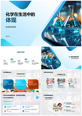 生活中的化学现象与物质应用PPT模板