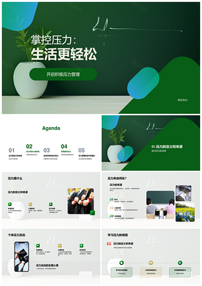 掌控压力管理应对学习人际维护身心健康PPT模板