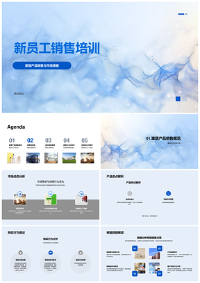 新员工家居销售培训策略需求话术画像动态PPT模板
