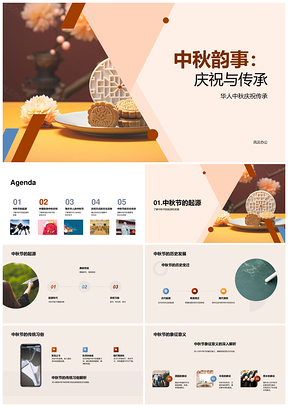 2025全球华人中秋庆传承传统习俗月饼PPT模板