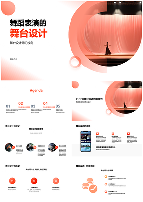 2025舞蹈舞台设计情感灯光与表演效果PPT模板